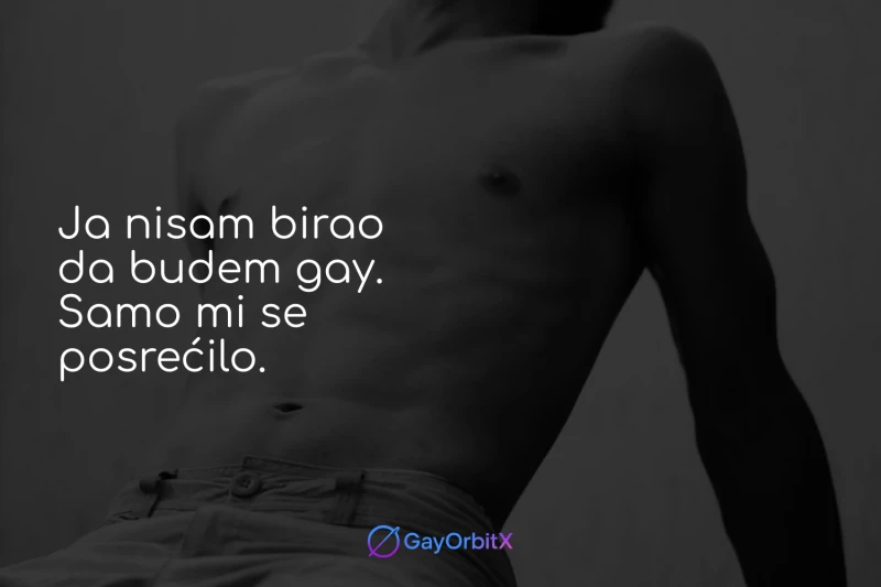 Ja nisam birao da budem gay. Samo mi se posrećilo